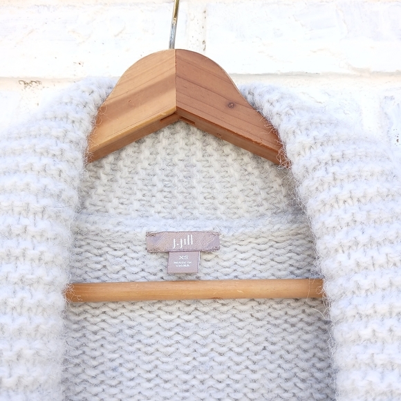 J. Jill Alpaca Blend Chunky Cardigan Gray - Picture 4 of 6